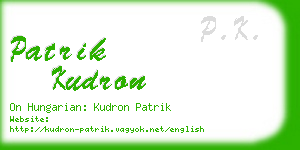 patrik kudron business card